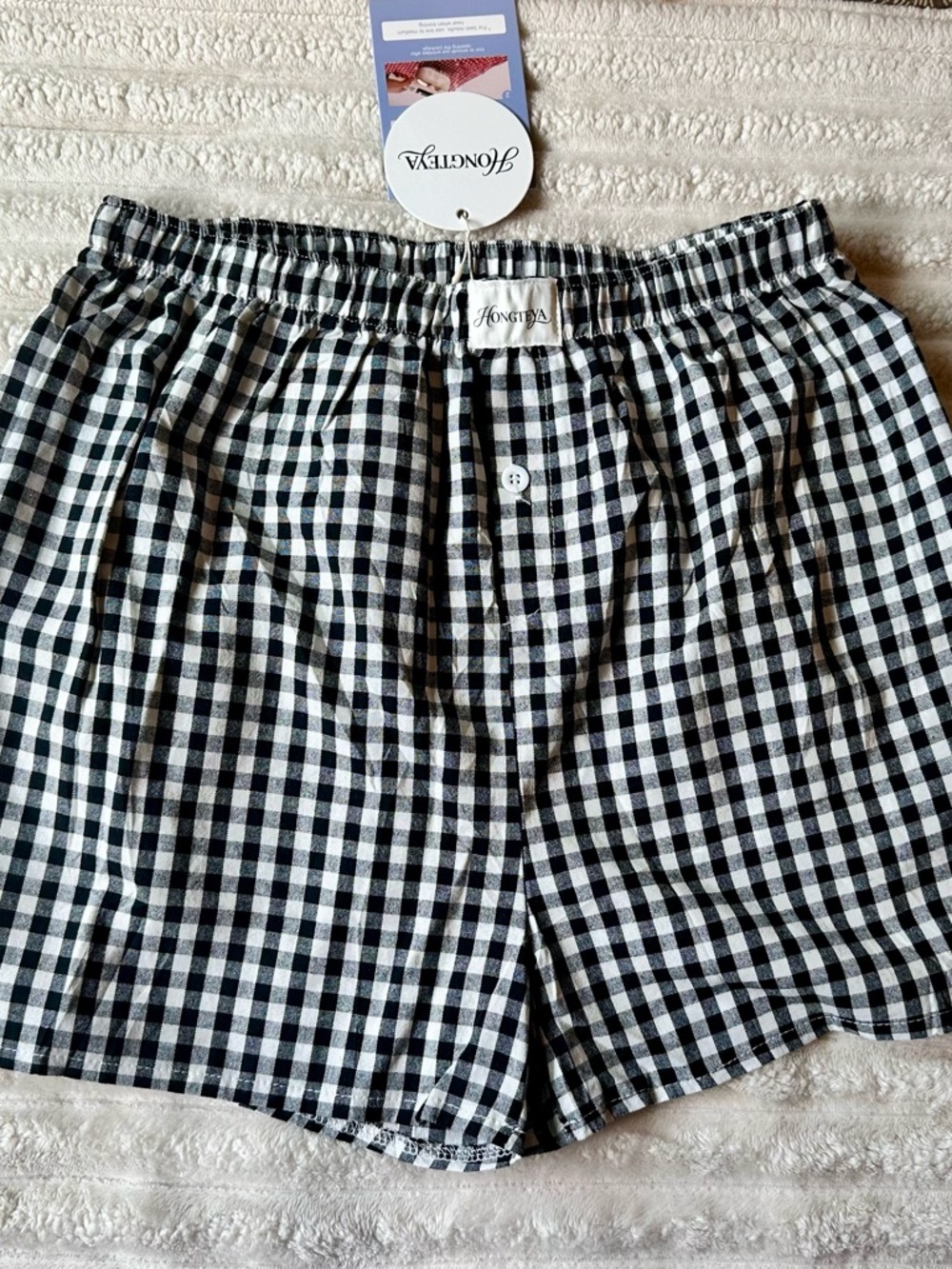 NWT - Black & White Gingham Women’s Casual Shorts - Picture 5 of 7